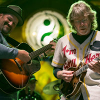 Stephen Mougin and Sam Bush at the 49th Telluride Bluegrass Festival (June 2022) - photo by Anthony Verkuilen