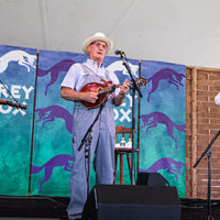 Jerry Douglas joins Mike Compton and Joe Newberry at the 2022 Grey Fox Bluegrass Festival - photo © Tara Linhardt