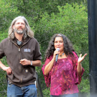 Hosts Matt and Luna at the 2022 Siesta Valley Strings & Things Festival - photo by Mary Ann Goldstein