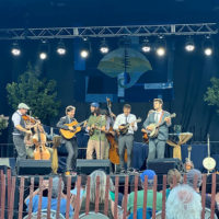 Andrew Martin with Punch Brothers at the Green Mountain Bluegrass and Roots festival (8/20/22) - photo by Dale Cahill
