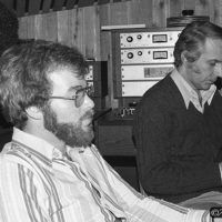 James Bailey and Mile Auldridge recording with The Country Gentlemen at Track Recorders - photo © Akira Otsuka