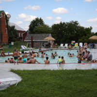 Chillin' at the pool at the 2022 summer Gettysburg Bluegrass Festival - photo by Frank Baker