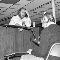 Doyle Lawson and Mike Auldridge recording with The Country Gentlemen at Track Recorders - photo © Akira Otsuka