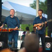 Justin Moses and Jacob Joliff with Béla Fleck and My Bluegrass Heart at the debut Earl Scruggs Music Festival, September 2022 - photo © Bryce Lafoon