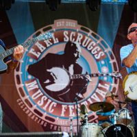 Steve and Bryon McMurry with Acoustic Syndicate at the inaugural Earl Scruggs Music Festival, Labor Day 2022 - photo by Bryce Lafoon