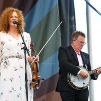 Becky Buller and Ned Luberecki at the 2022 Earl Scruggs Music Festival - photo © Bryce Lafoon