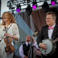 Becky Buller and Ned Luberecki at the 2022 Earl Scruggs Music Festival - photo © Bryce Lafoon