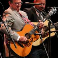 Larry Cordle joins The Radio Ramblers to play in tribute to Paul "Moon" Mullins during his Bluegrass Music Hall of Fame induction - photo © Frank Baker