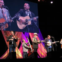 Doyle Lawson and Larry Cordle join The Radio Ramblers to play in tribute to Paul "Moon" Mullins during his Bluegrass Music Hall of Fame induction - photo © Frank Baker