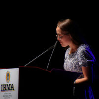 Tabitha Benedict hosts the 2022 IBMA Momentum Awards Show - photo © Frank Baker
