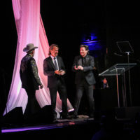 Doyle Lawson accepts his Vocal Group of the Year award (9/29/22) - photo © Frank Baker