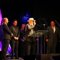 Doyle Lawson accepts his Vocal Group of the Year award (9/29/22) - photo © Frank Baker