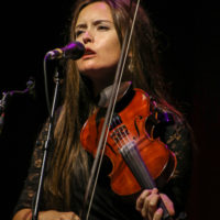 Maddie Denton with the Dan Tyminski Band at the IBMA Bluegrass Live! festival (10/1/22) - photo © Frank Baker