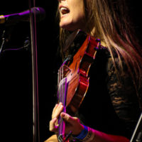 Maddie Denton with the Dan Tyminski Band at the IBMA Bluegrass Live! festival (10/1/22) - photo © Frank Baker