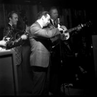 Doyle Lawson, Paul "Moon" Mullins, and Red Allen at the Red Slipper Lounge - photo courtesy Marty and Frank Goodbye