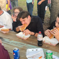 Hot dog eating contest at the 2022 Headin' Home Fest - photo by Libby Lindblom