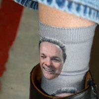 Larry Stephenson socks spotted at the 2023 Palatka Bluegrass Festival - photo © Bill Warren