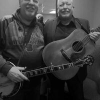 Steve Dilling and Russell Moore at the 2023 Bluegrass First Class - photo by Gary Hatley