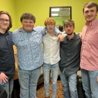 Josh Goforth Band backstage at the 2023 Bluegrass First Class - photo by Gary Hatley