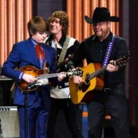 Wyatt Ellis, Seth Taylor, and Jamie Dailey on The Grand Ole Opry (2/10/23) - photo by Eric Ahlgrim