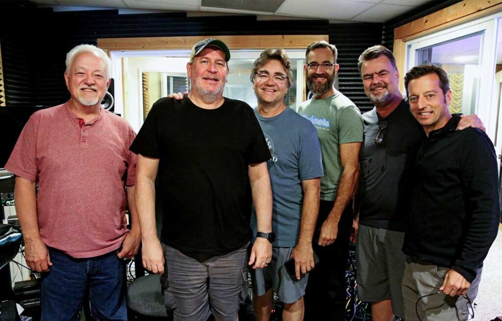 David Parmley, Scott Vestal (engineer), Ronnie McCoury, Alan Bartram, Rob McCoury, and Jason Carter at Digital Underground Studio