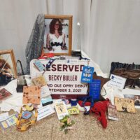 Becky Buller's display at the 2023 Minnesota Music Hall of Fame induction ceremony