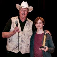 Most Outstanding Adult Performer Alex Meredith at the 2023 Highfalls Fiddler's Convention in Robbins, NC - photo by Gary Hatley