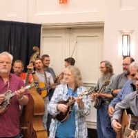 Lorraine Jordan jams with the bands at the 2023 Bluegrass in the Blue Ridge - photo by Molly Moore