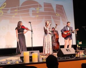Ivy Phillips, Brooke Aldridge, Mark Fain, and Darin Aldridge performing at the 2023 Absolutely Gospel Music Awards (4/18/23).