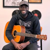 James Davidson from Ghana at ETSU with his new Blueridge BR-160 guitar