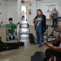 Jamming on the lower level at the Mid-Michigan Bluegrass and Folk Jam Series (5/21/23) - photo © Bill Warren