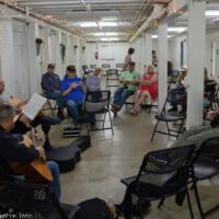 Jamming on the lower level at the Mid-Michigan Bluegrass and Folk Jam Series (5/21/23) - photo © Bill Warren