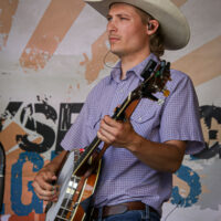 Jacob Flick with Nothin' Fancy at the Spring 2023 Gettysburg Bluegrass Festival - photo © Frank Baker