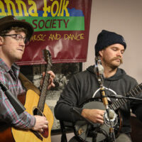 Allan Combs and Tanner Bingaman of The Tanjo & Crow Project at the Susquehanna Folk Music Society concert in Harrisburg, PA (4/30/23) - photo © Frank Baker