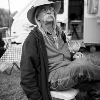 This bluegrass fan appeared in theBluegrass Country Soul movie, shot in 1971, at the inaugural Tony Rice Memorial Day Musicfest at Camp Springs (5/27/23) - photo © Jeromie Stephens