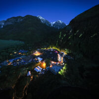 Drone shot at night during the 50th anniversary Telluride Bluegrass Festival - photo by Jesse Borrells Visuals