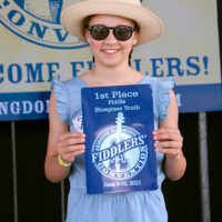 Hollace Oakes, first place Bluegrass Youth Fiddle at the 2023 Abingdon Fiddler's Convention - photo © G Nicholas Hancock