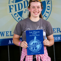 Lindy Gladstone, first place Old Time Youth Fiddle at the 2023 Abingdon Fiddler's Convention - photo © G Nicholas Hancock