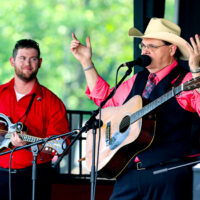 Jonathan Dillon and Junior Sisk at the 2023 Cherokee Bluegrass Festival - photo © Laci Mack