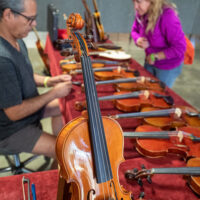 Fiddles for sale at the 2023 CBA Father's Day Festival - photo © Patrick Campbell
