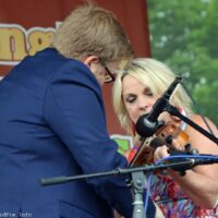 Twin fiddles from Adam Haynes and Rhonda Vincent at the 2023 Remington Ryde Bluegrass Festival - photo © Bill Warren