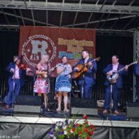 Sally Sandker joins Rhonda Vincent & The Rage at the 2023 Remington Ryde Bluegrass Festival - photo © Bill Warren