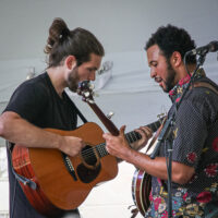 Nick Weitzenfeld and Trey Wellington at the 2023 Bluegrass on the Grass festival at Dickinson College - photo © Frank Baker