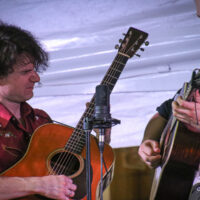 Brennen Ernst and Caleb Erickson with Five Mile Mountain Road at the 2023 Bluegrass on the Grass festival at Dickinson College - photo © Frank Baker