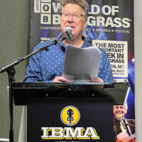 Ned Luberecki at the IBMA Bluegrass Music Awards press conference, held at SiriusXM in Nashville - photo © Terry Herd