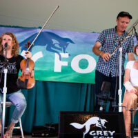 Natalie MacMaster and Donnel Leahy with their daughter, Mary Frances Leahy, at the 2023 Grey Fox Bluegrass Festival - photo © Tara Linhardt