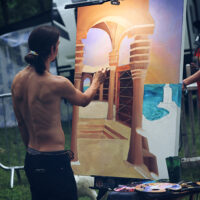 Live art to the music at the 2023 Pickin' on Picknic Festival - photo © Allison Scavo