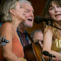 Lindsay Lou and Molly Tuttle with Peter Rowan at RockyGrass 2023 - photo © Kevin Slick
