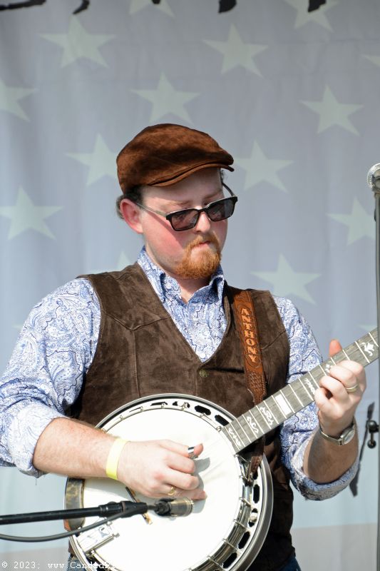 Anthony Howell with Edgar Loudermilk Band at the 2023 Brown County Bluegrass Festival - photo © Bill Warren