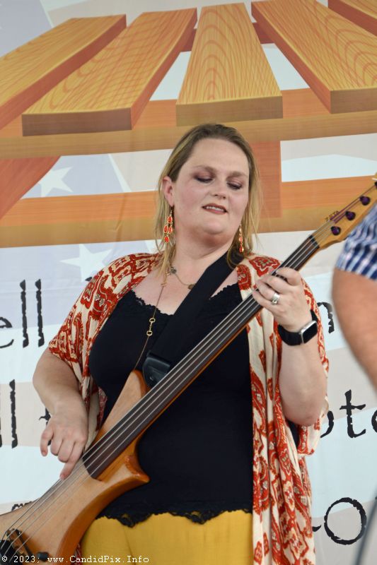 Jennifer Strickland Zapolnik with Harbourtown at the 2023 Brown County Bluegrass Festival - photo © Bill Warren